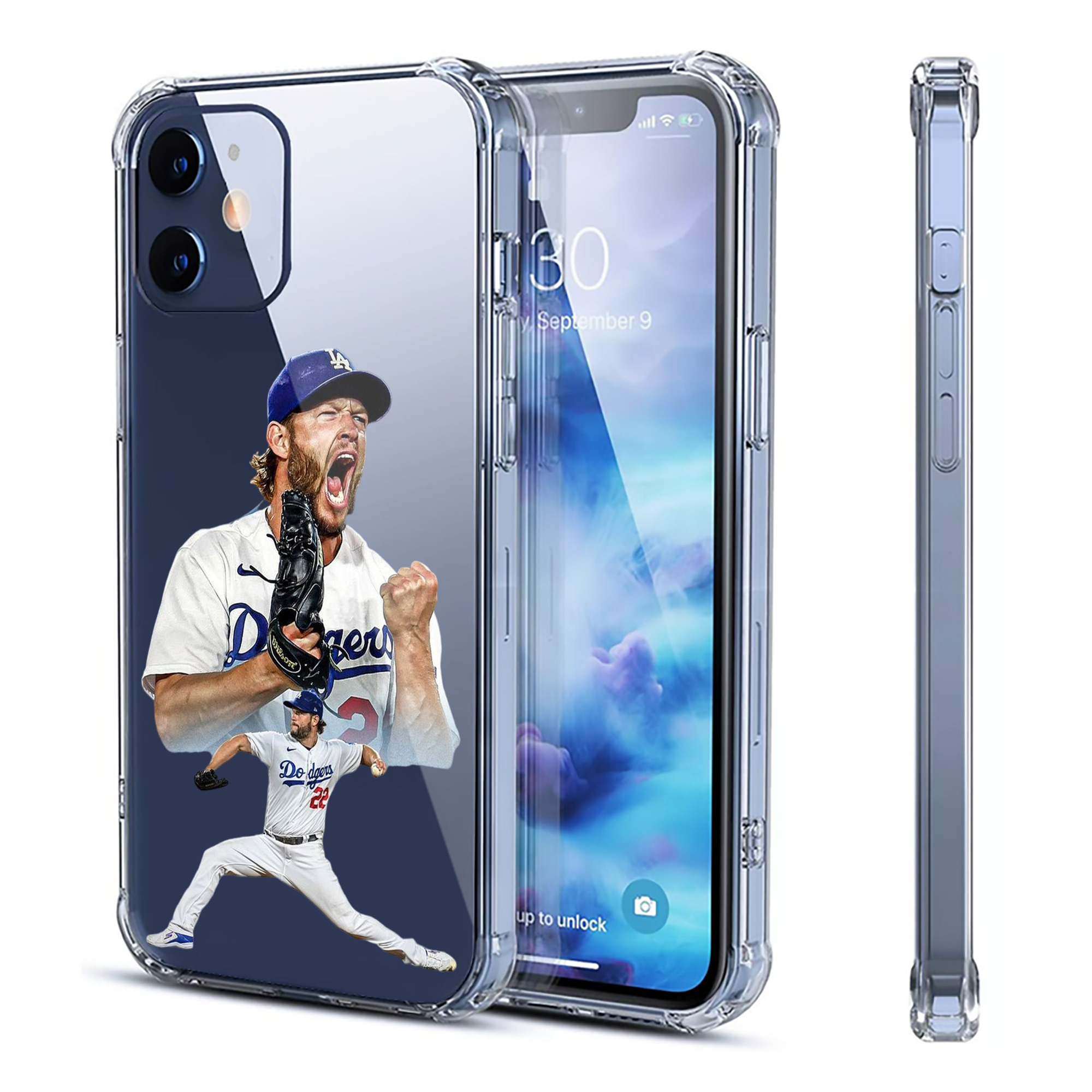 Clayton Kershaw 2 Clear IPhone 12 Case – Soft TPU With UV Print – Enhanced Drop Protection, Precise Fit, Anti-Fingerprint, Customizable Design, Scratch-Resistant, Yellow-Resistant